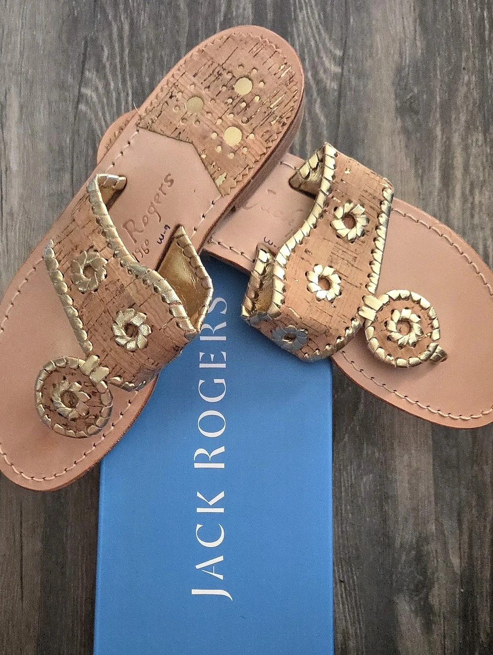 Jack Rogers Georgica Jelly Sandal Brown Leather-Look Flat Sandals